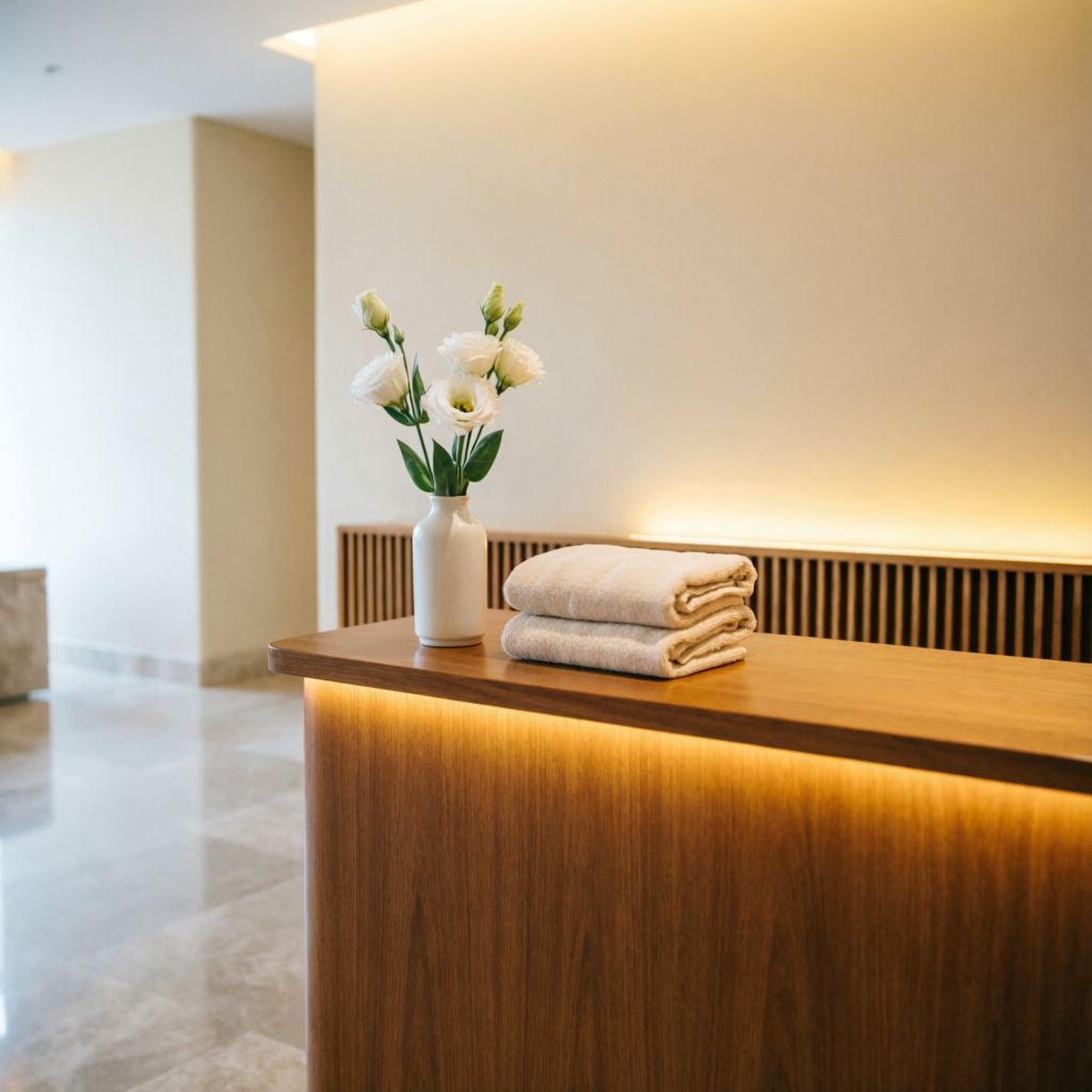 Spa reception at Elora DayNight Wellness Spa Dadar East