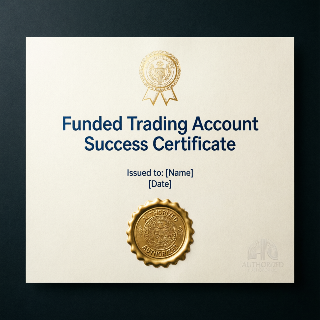 Funded Trading Account Success Certificate