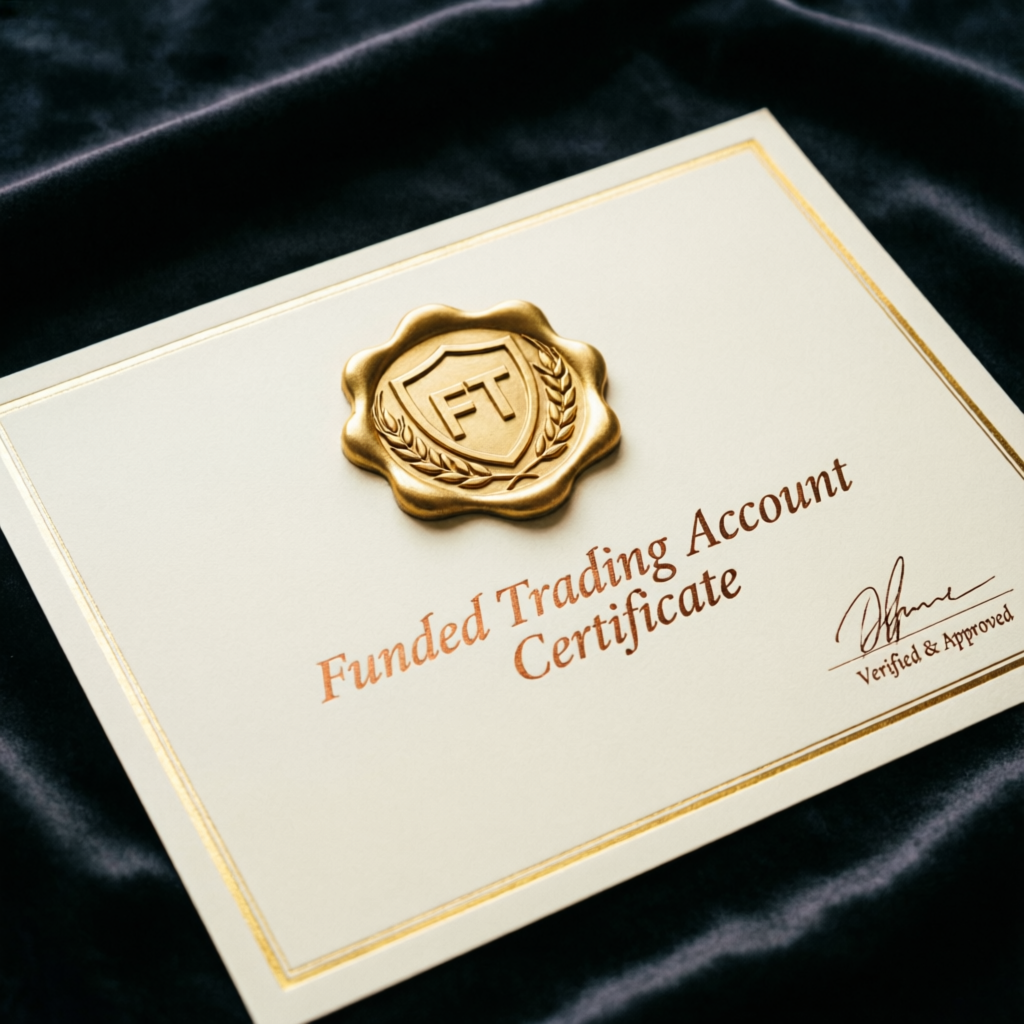 Funded Trading Account Certificate with Gold Seal