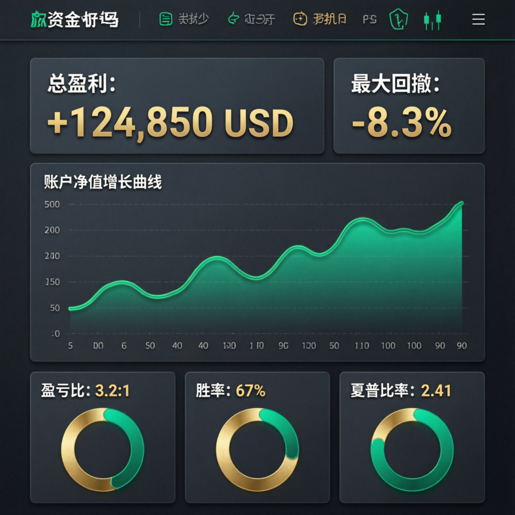 Funded trading account dashboard showing profit metrics and account growth for Funded Elite prop firm
