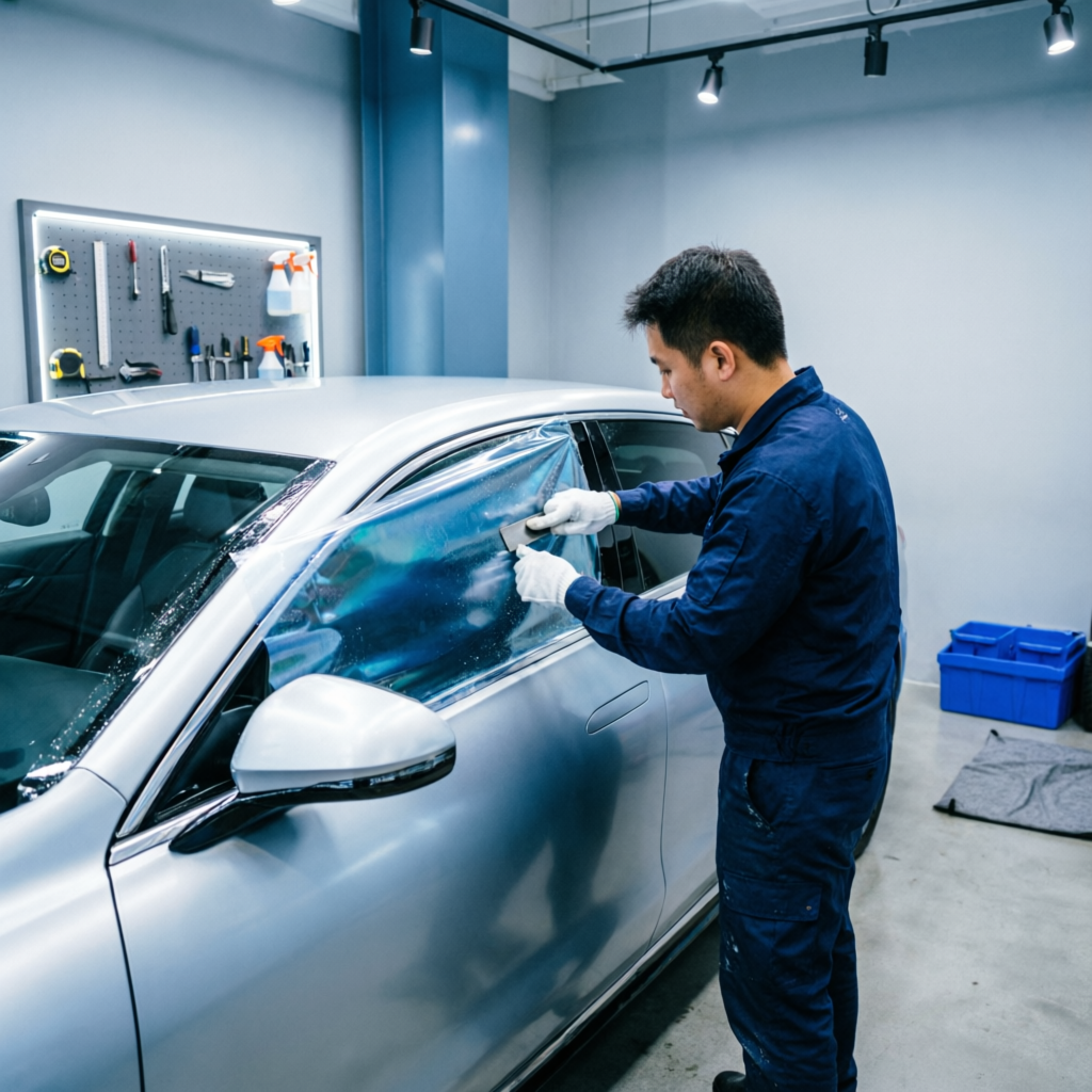 Professional car window tinting service