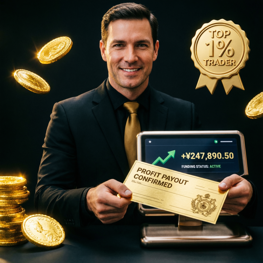 Trading Success Celebration with Profit Payout Achievement
