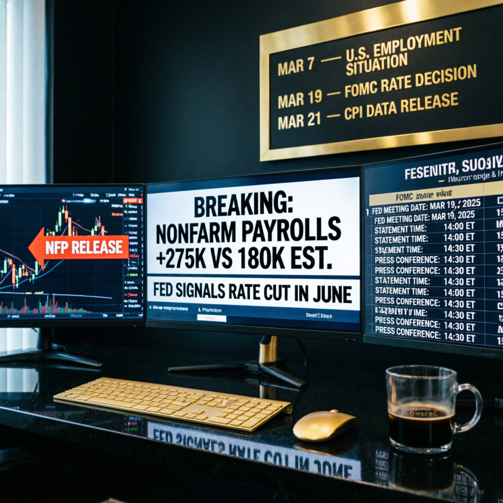 Financial News Trading with Economic Calendar and NFP Release