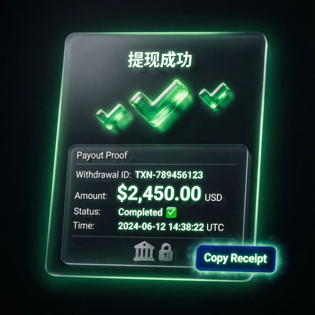 Payout proof showing successful withdrawal from funded trading account