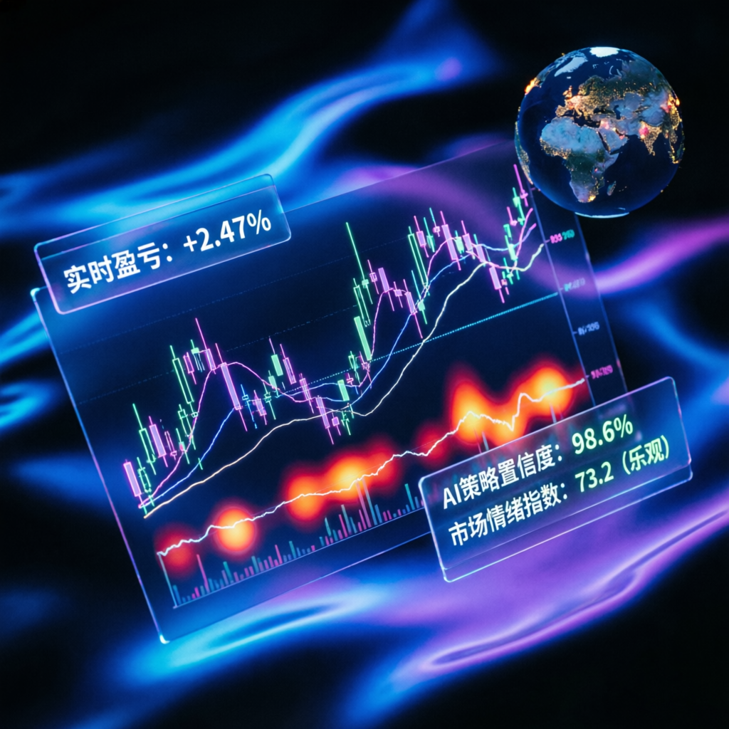 Apex Trader Funding AI-powered trading dashboard with futuristic financial charts