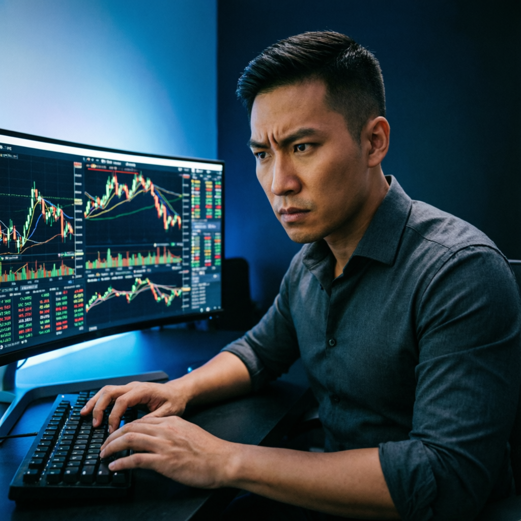 Trader analyzing Apex funding strategies