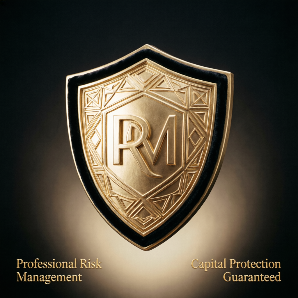 Risk management shield protecting trading capital