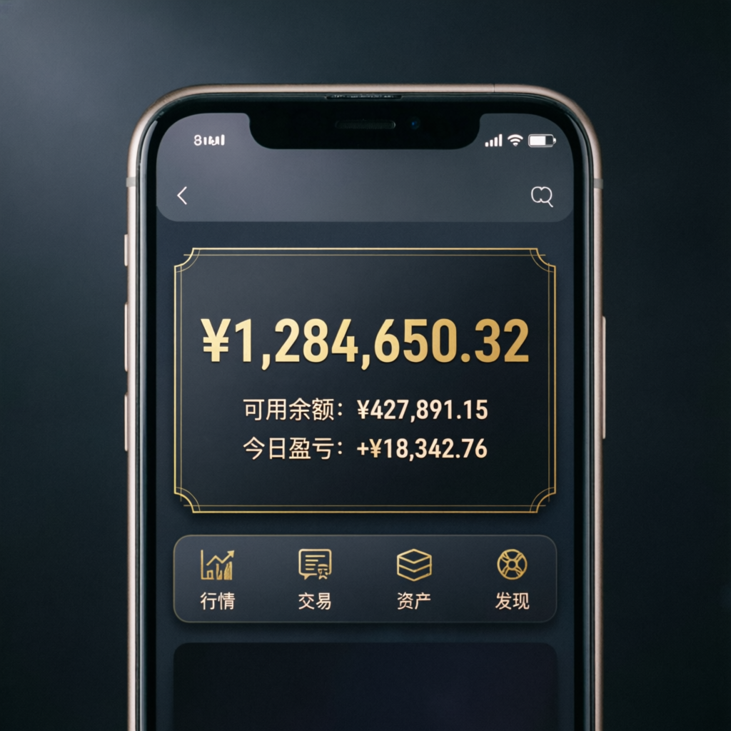 Mobile trading app showing funded account balance