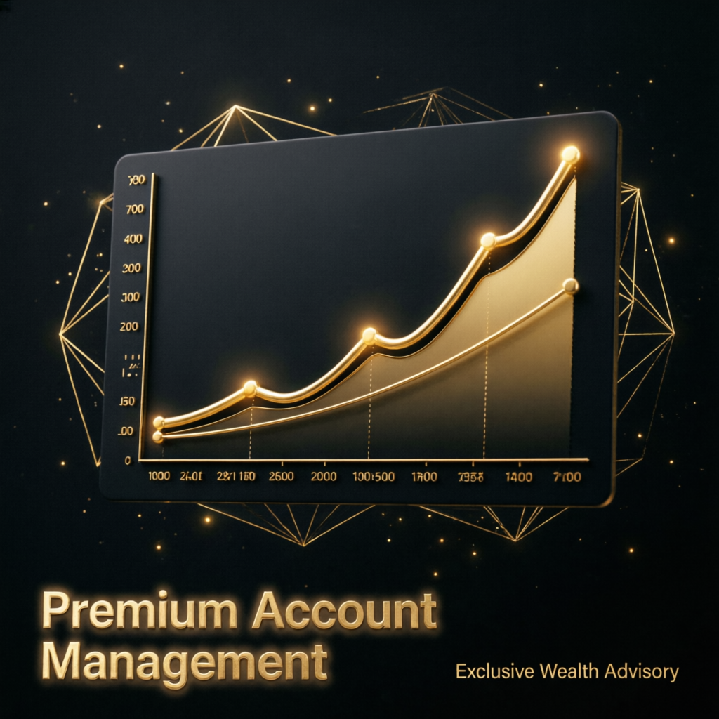 Premium account management with growing profit charts