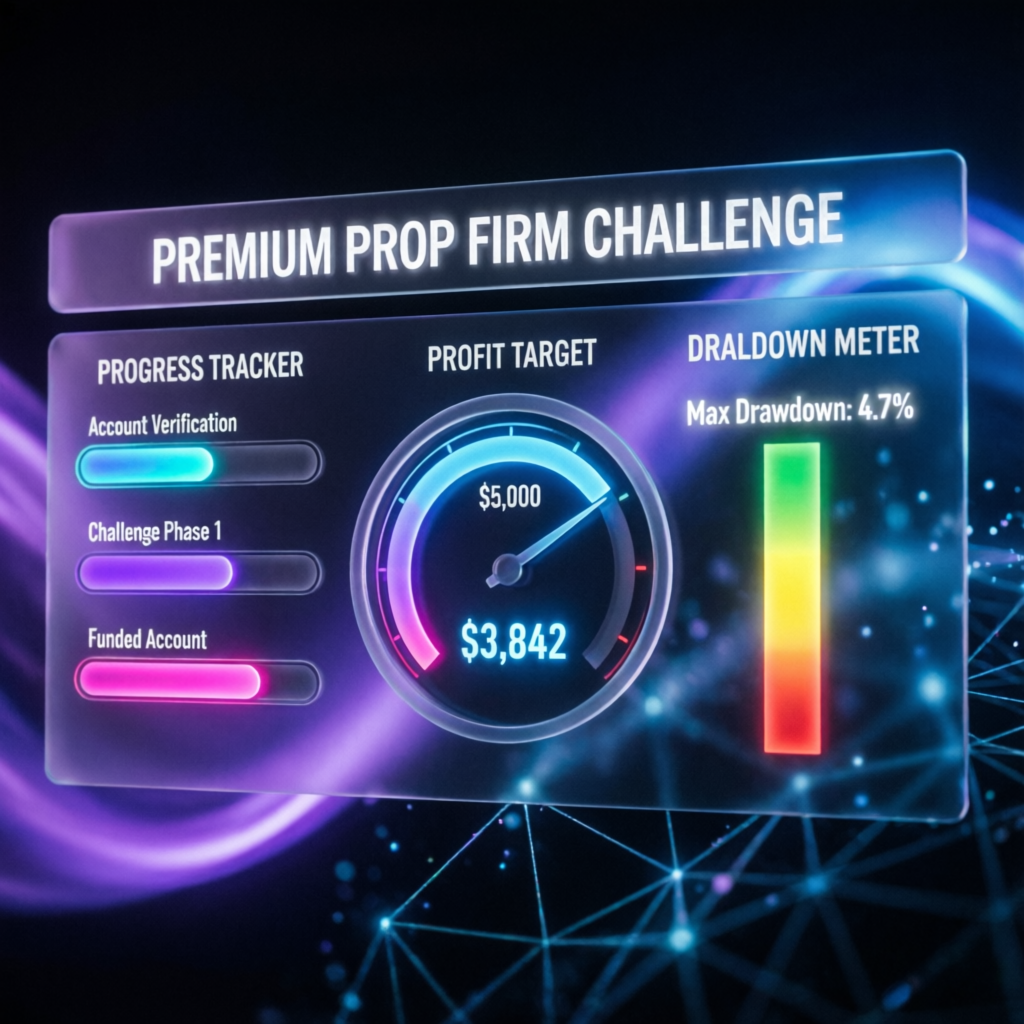 Premium Prop Firm Challenge Dashboard with Progress Tracking