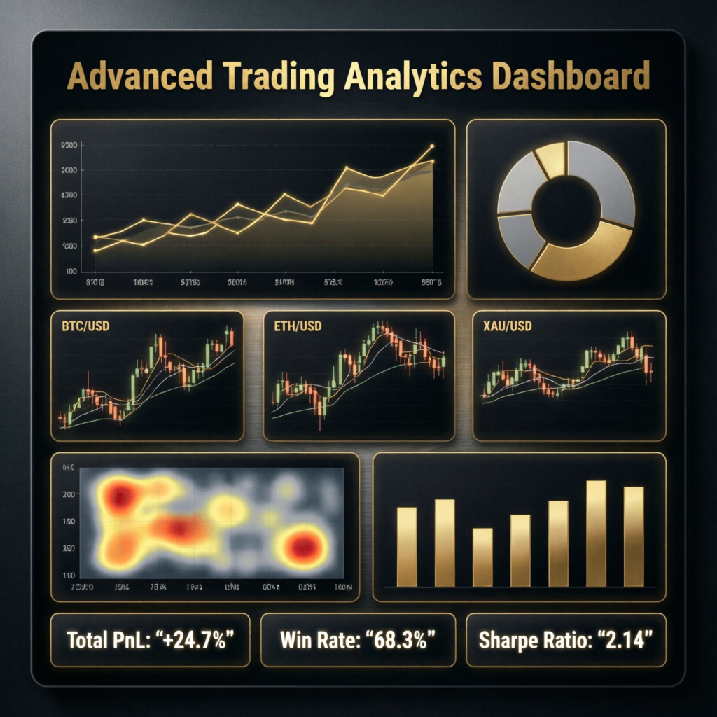 Advanced Trading Analytics Dashboard showing profit metrics and performance data