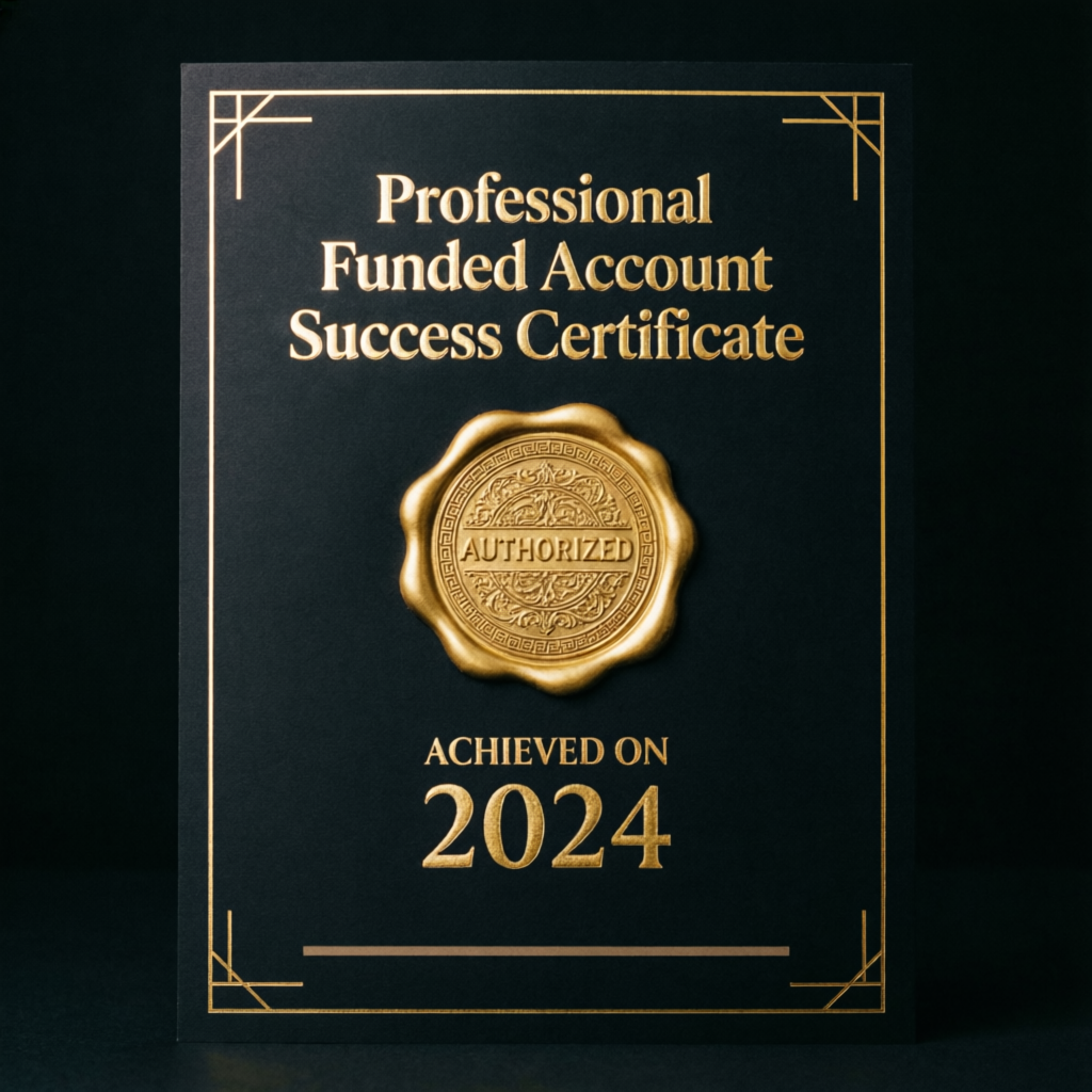 Professional Funded Account Success Certificate with gold seal representing Topstep achievement
