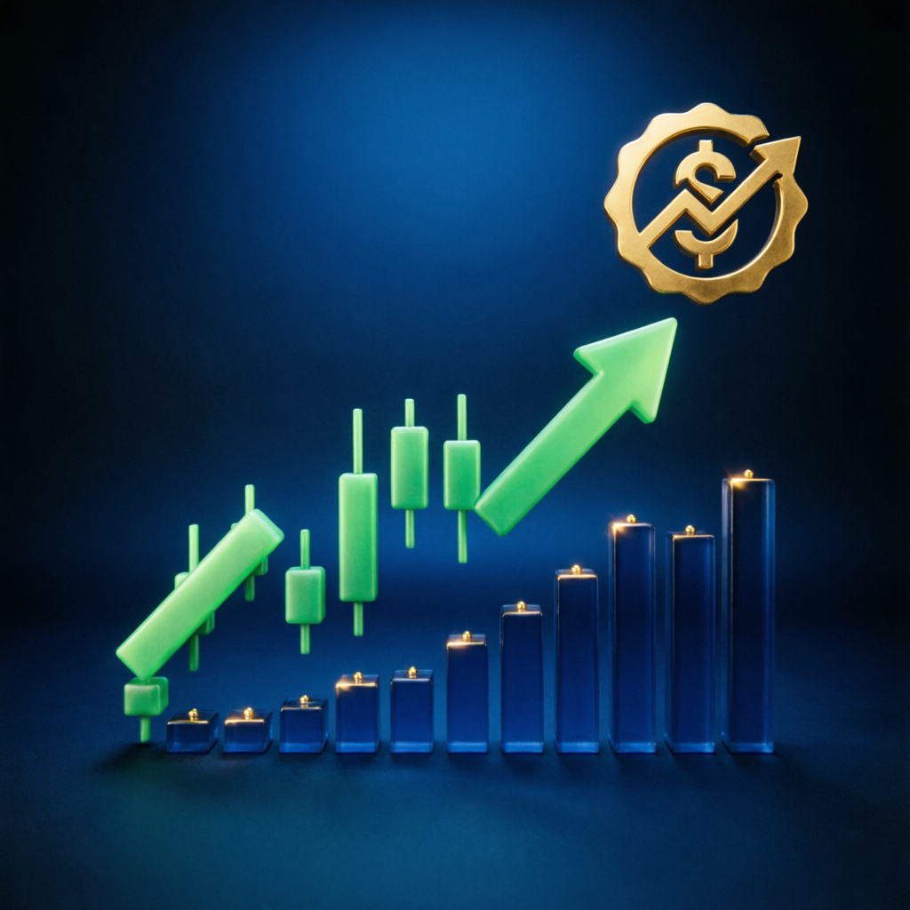 Trading performance growth visualization