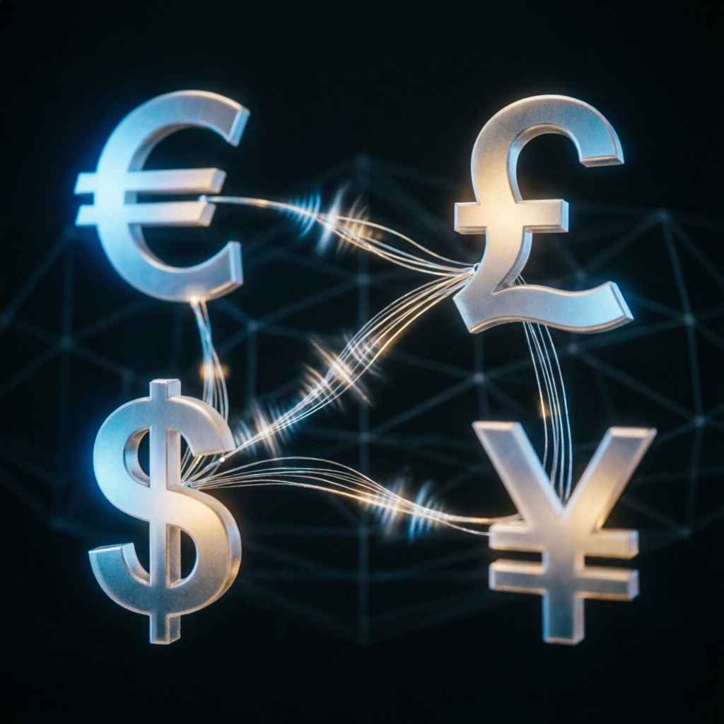 Global forex currency pairs trading visualization
