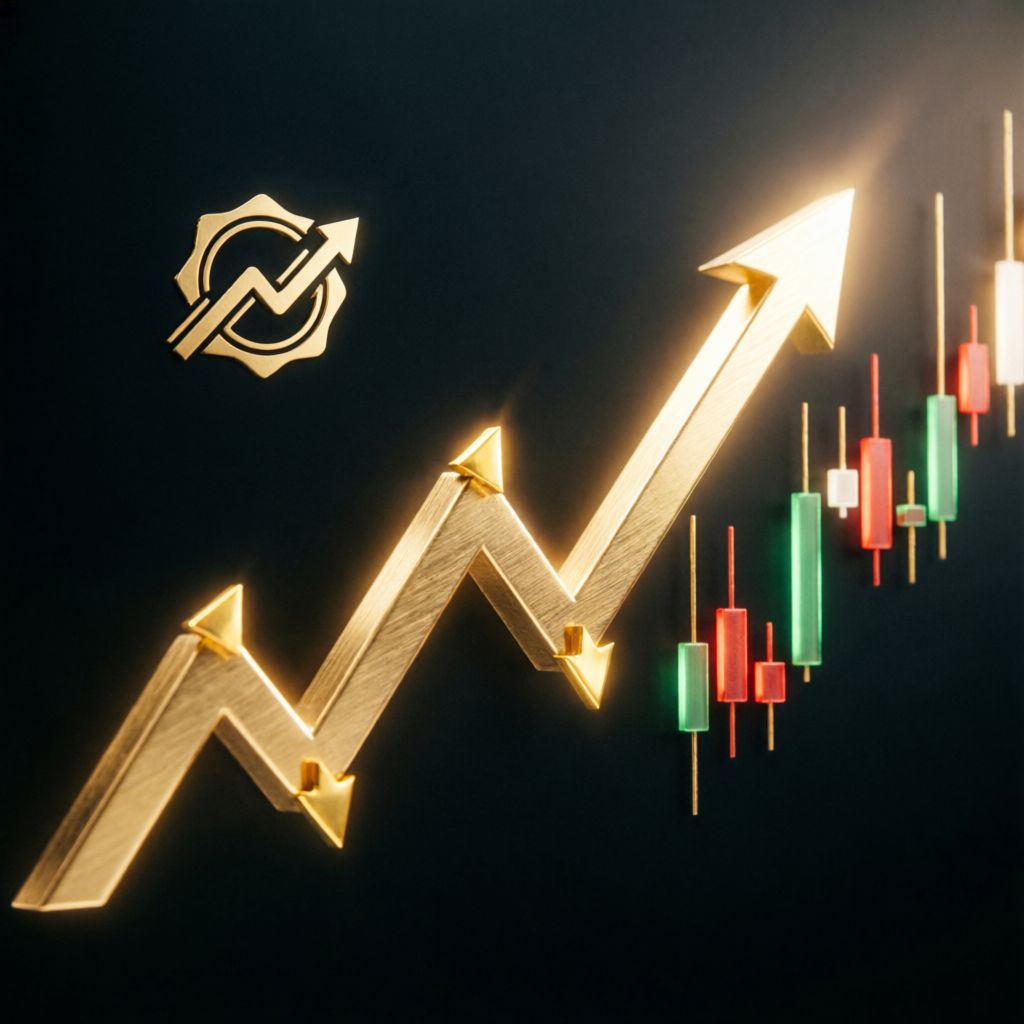 Professional forex trading growth chart showing prop firm challenge passing success