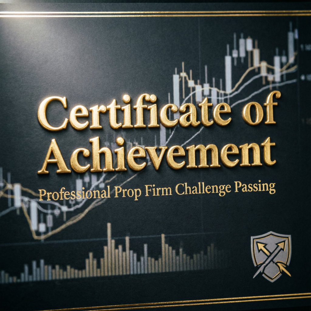 Certificate of achievement for prop firm challenge passing