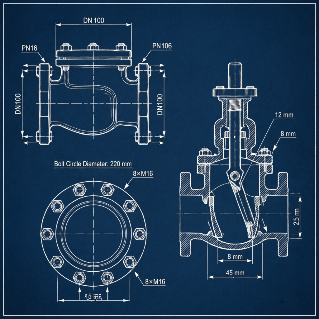 Check Valve Technical Drawing