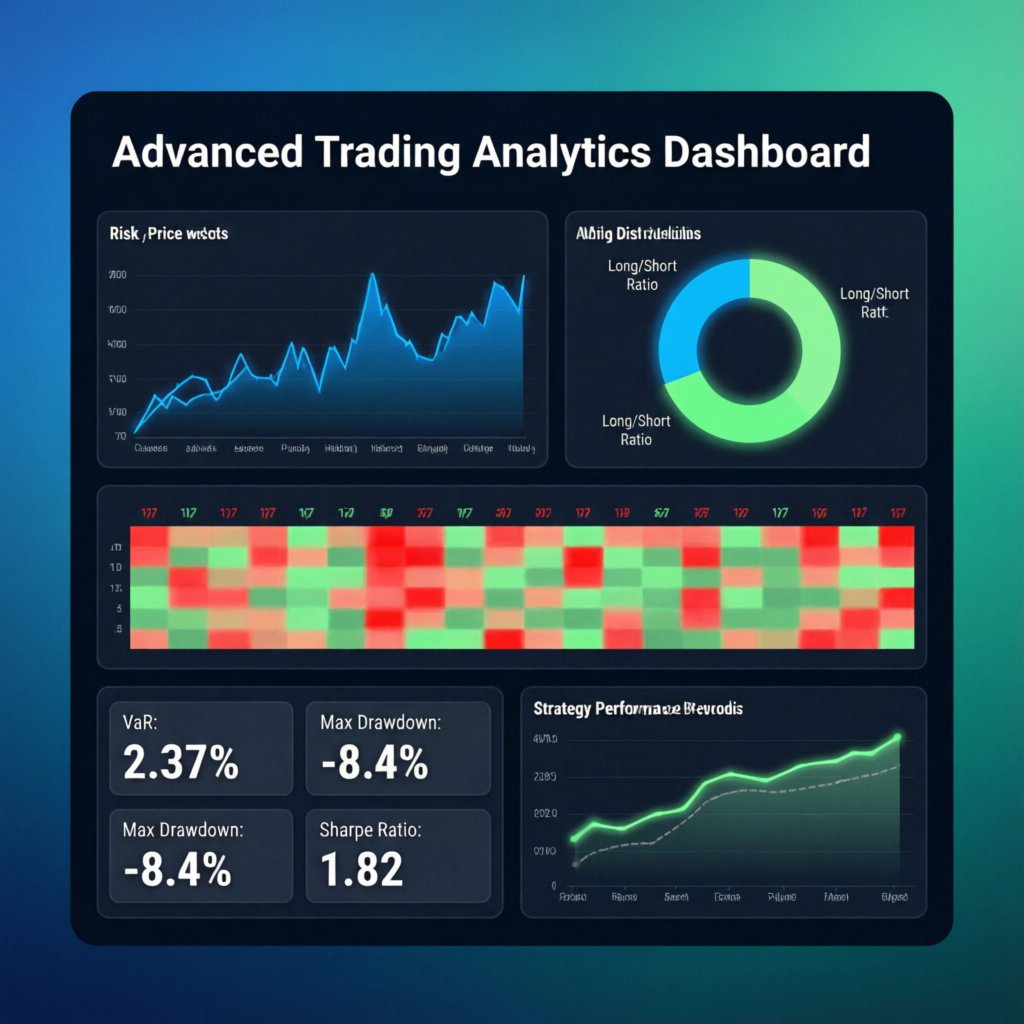 Advanced trading analytics dashboard with risk metrics and performance data