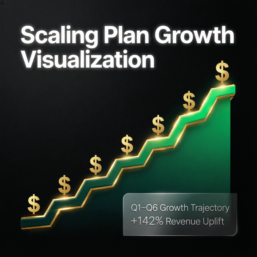 Topstep scaling plan growth visualization showing account size increases