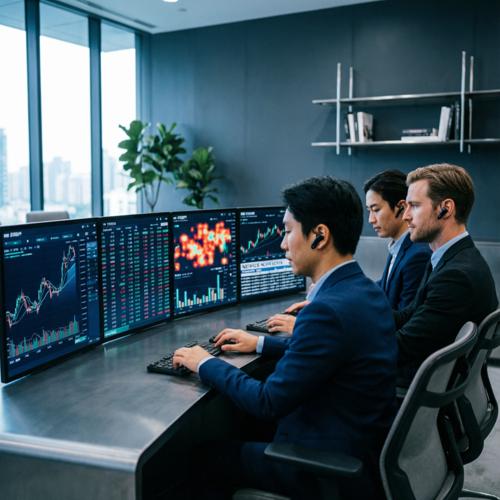 Professional trading team managing multiple prop firm accounts