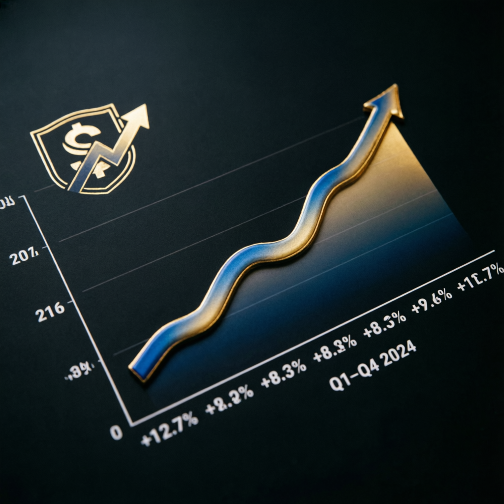 Portfolio performance chart showing consistent growth