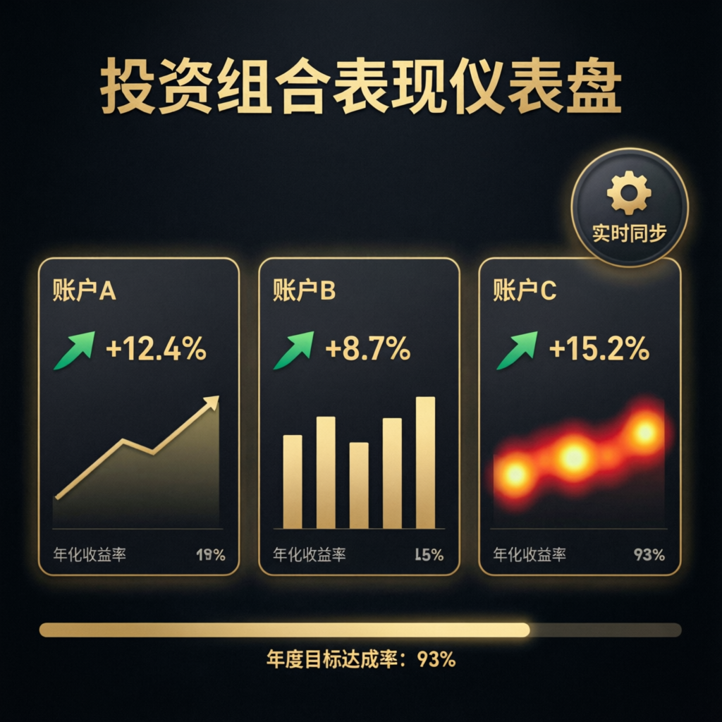 Portfolio performance dashboard showing consistent profit growth