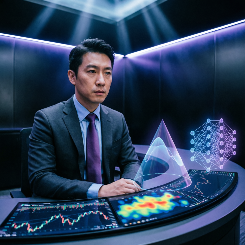 Professional forex trader using AI-powered prop firm passing service technology for Topstep challenge