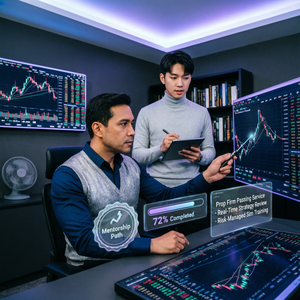Professional prop firm passing service mentorship and trading education session