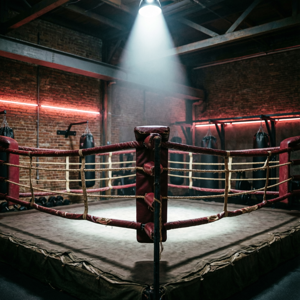 Ring oficial de combate en 77 Boxing Club Morón