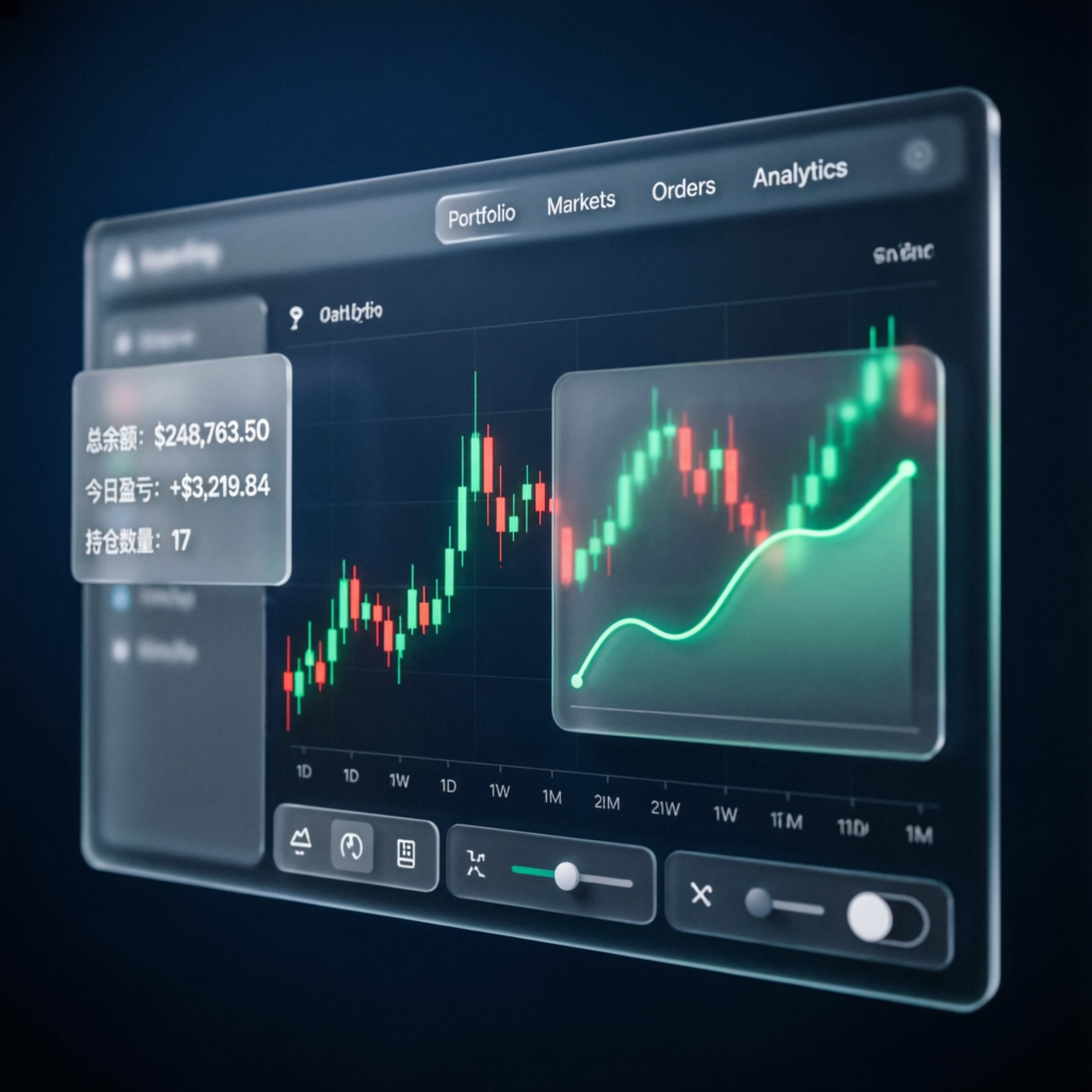 Modern trading dashboard showing prop firm challenge progress