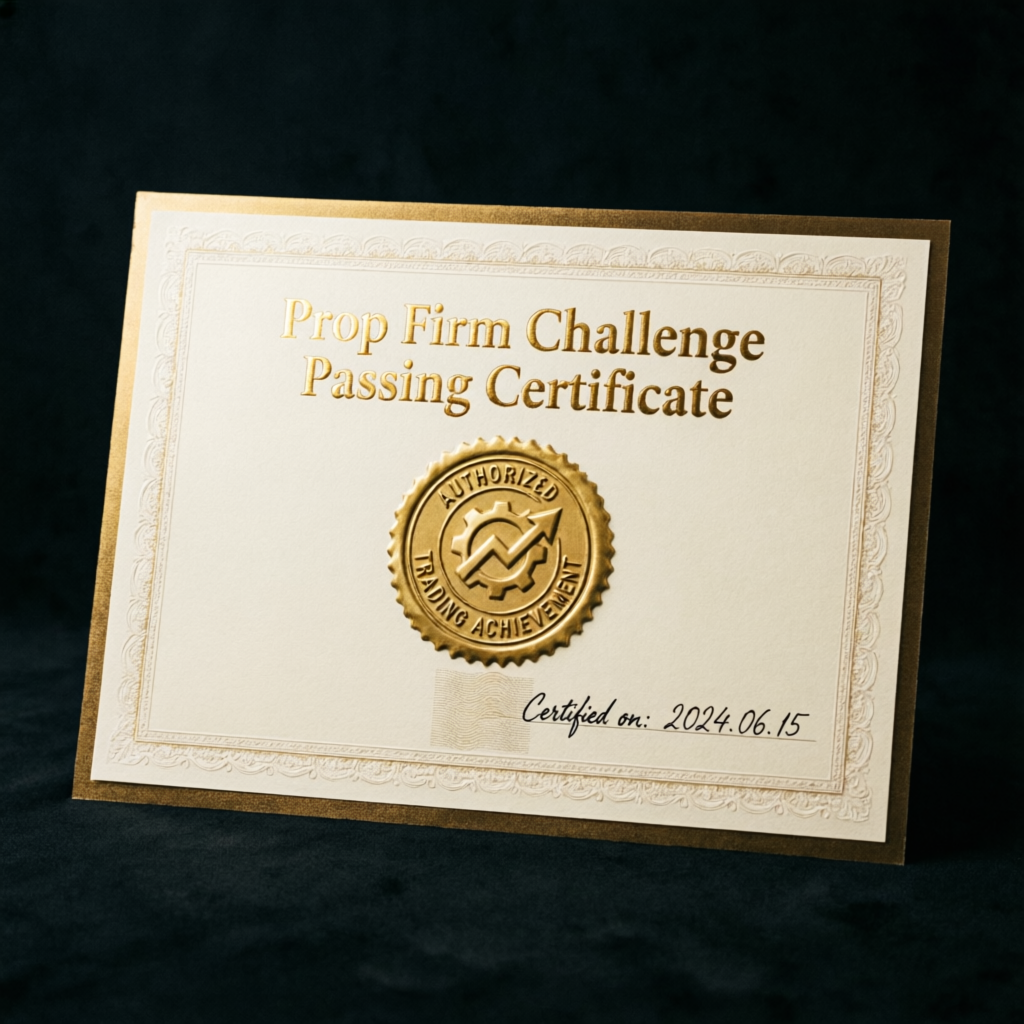 Prop firm challenge passing certificate achievement
