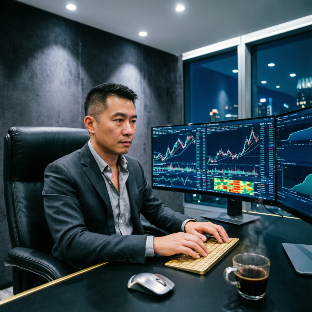 Professional trader managing multiple funded accounts