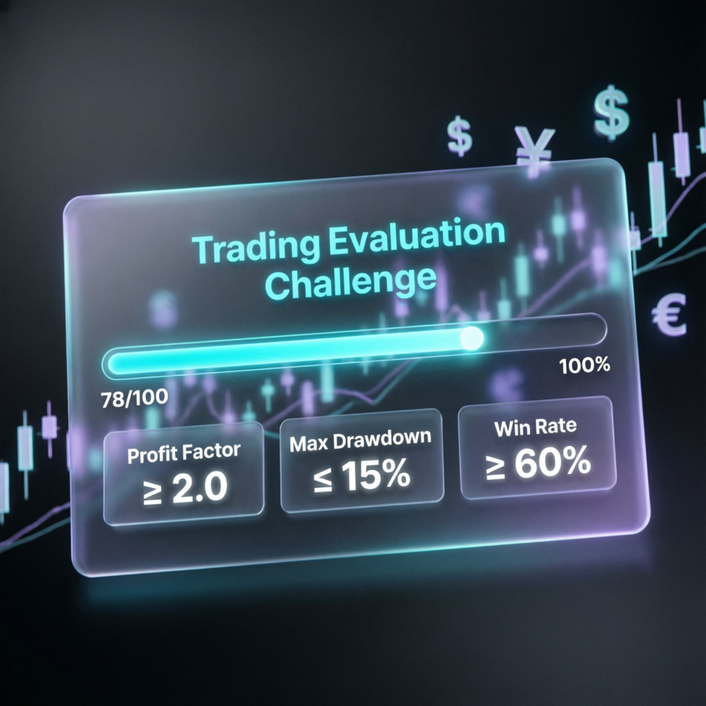 Trading evaluation challenge progress visualization
