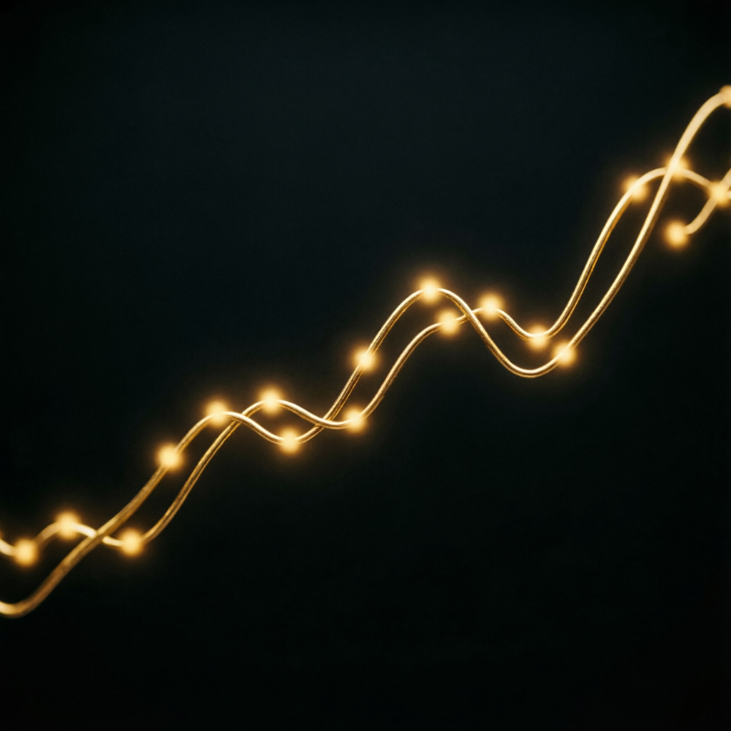 Golden consistency chart showing steady trading performance over time