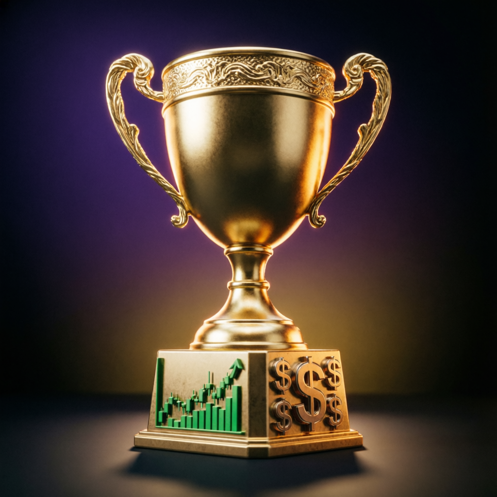 My Funded Futures profit target achievement trophy