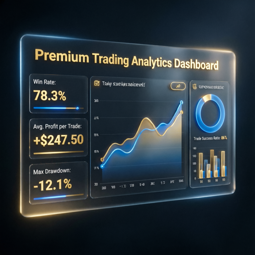 Premium trading analytics dashboard with performance metrics