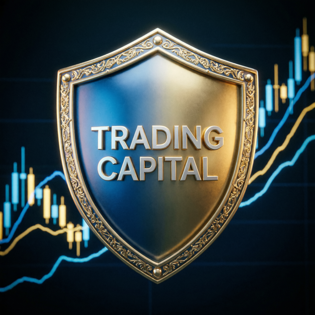 Trading capital protection shield with forex charts