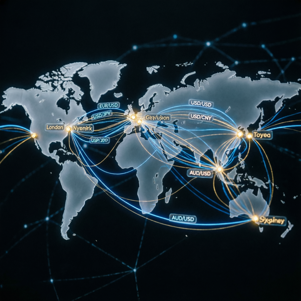 Global forex markets network visualization