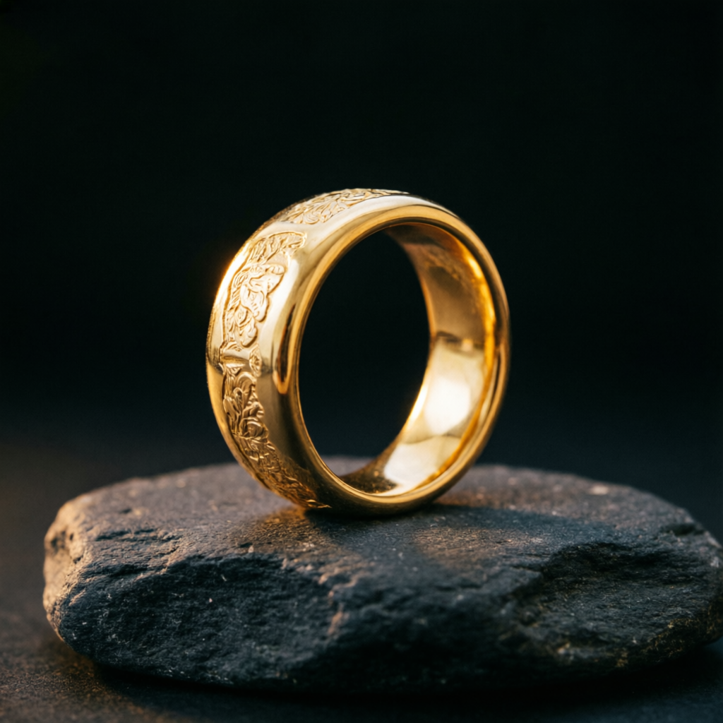 Anillo sello Monarca grabado a mano