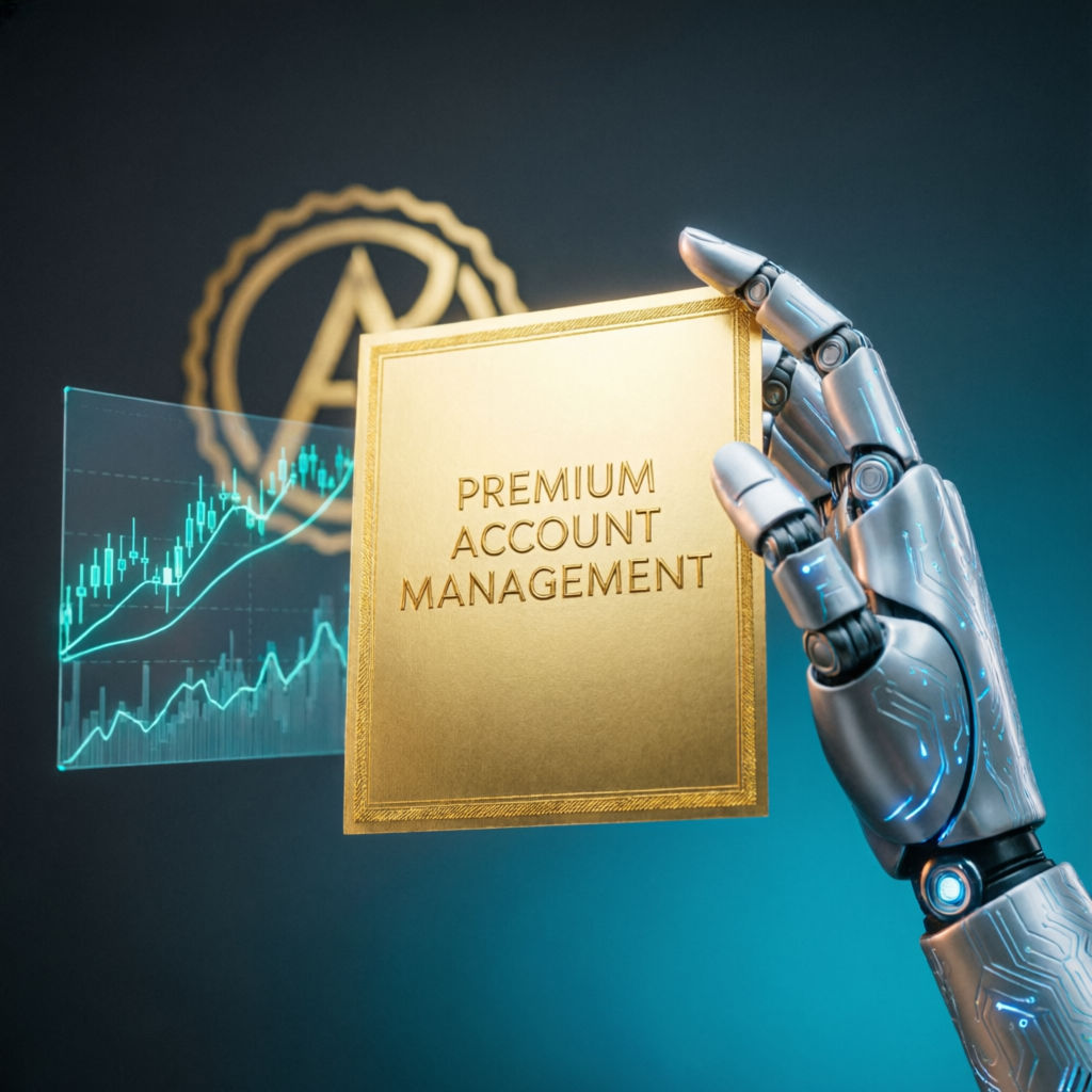 Premium account management service with AI-powered trading certificate
