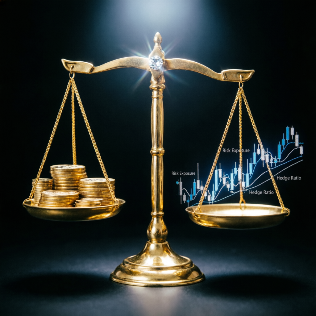 Risk management balance scale for trading