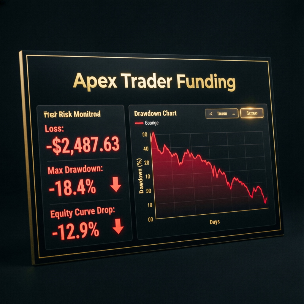 Apex Trader Funding drawdown chart showing risk monitoring