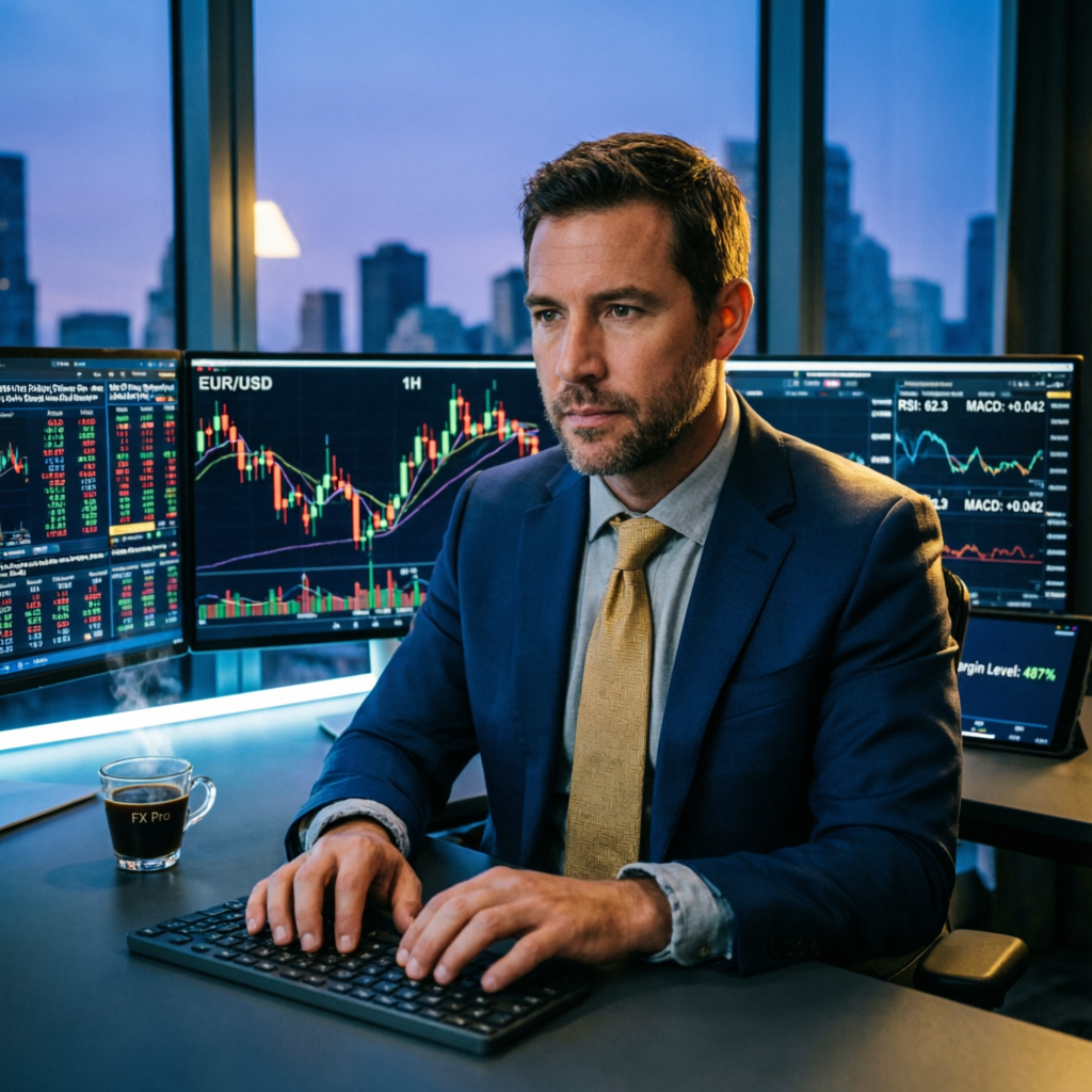 Professional forex trader using prop firm passing service