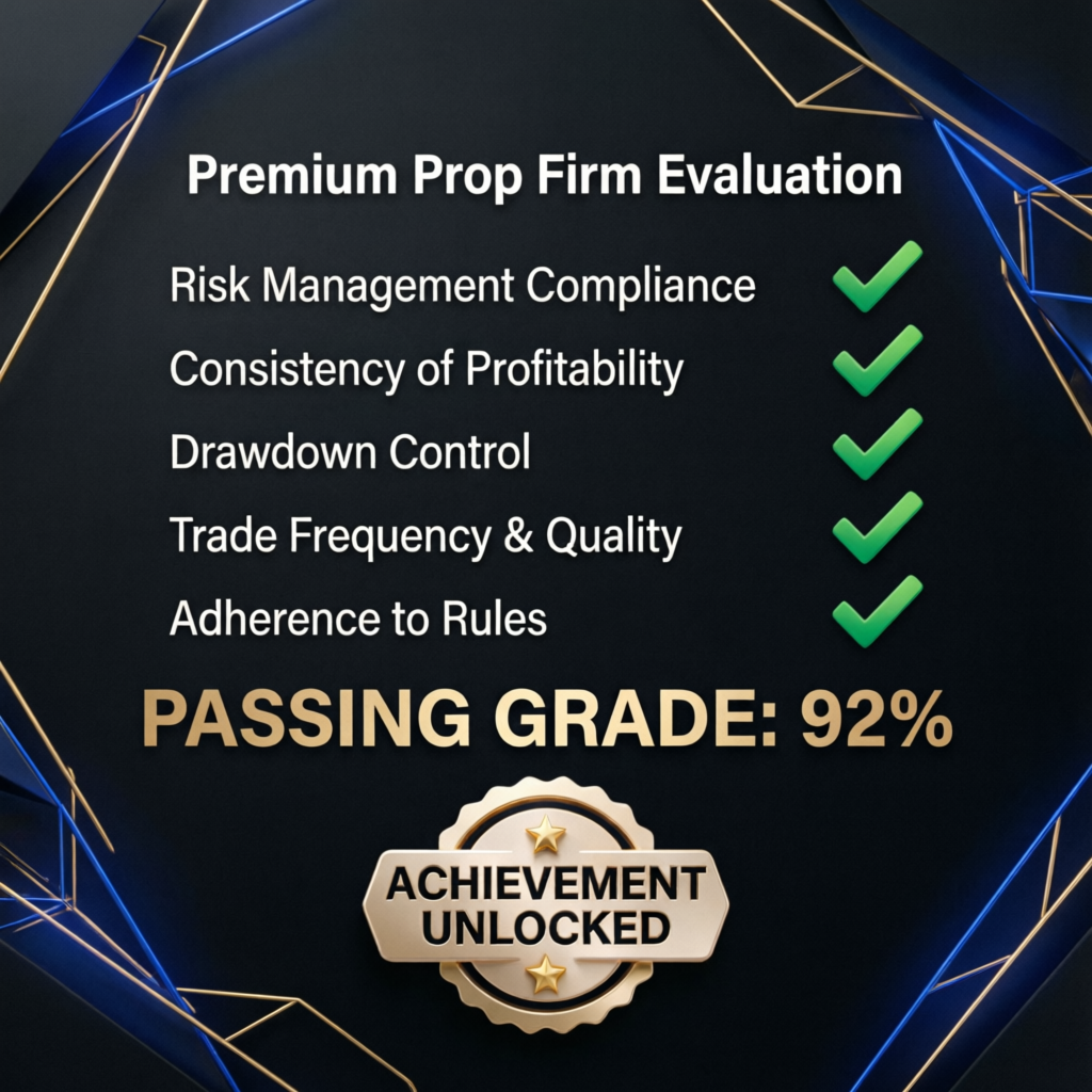 Premium prop firm evaluation passing process
