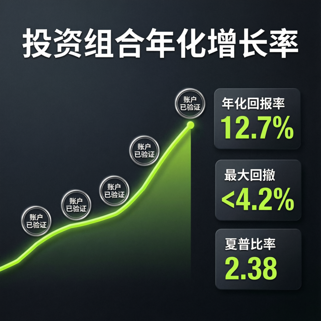 Portfolio growth chart showing consistent account performance for Apex evaluations