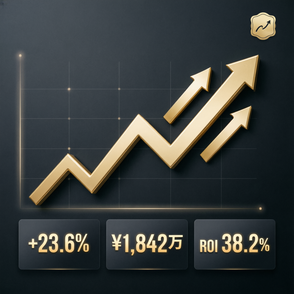 Upward trending financial growth chart showing successful trading results