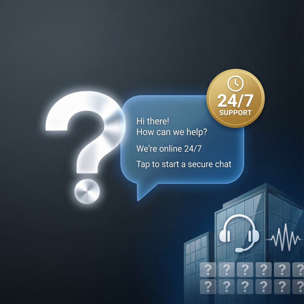 24/7 customer support and FAQ assistance for PFM Capitals clients