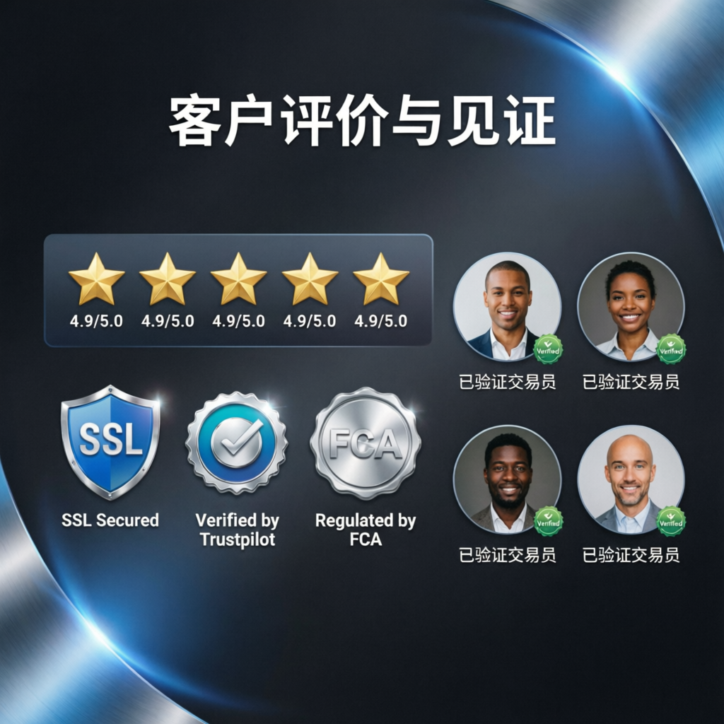 Client reviews and testimonials with verified badges