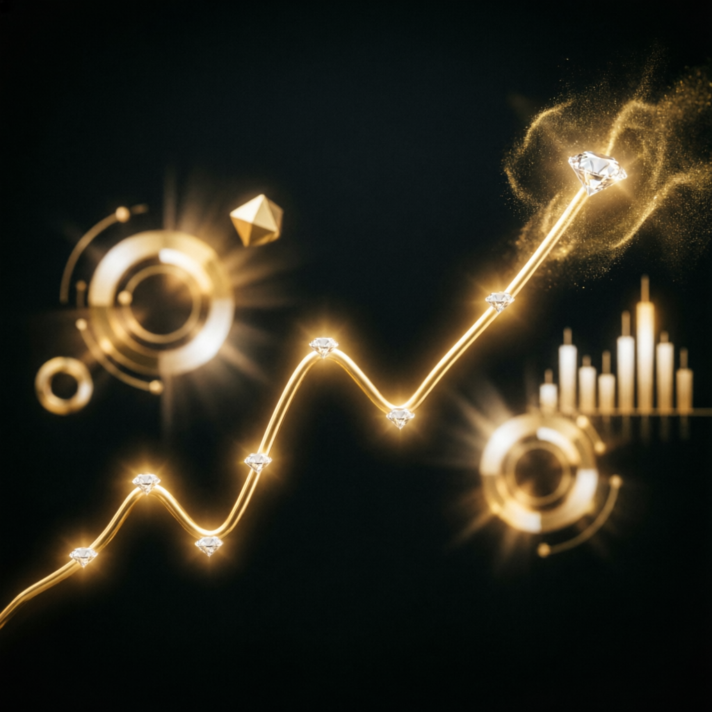 Financial growth chart showing Topstep scaling plan progression