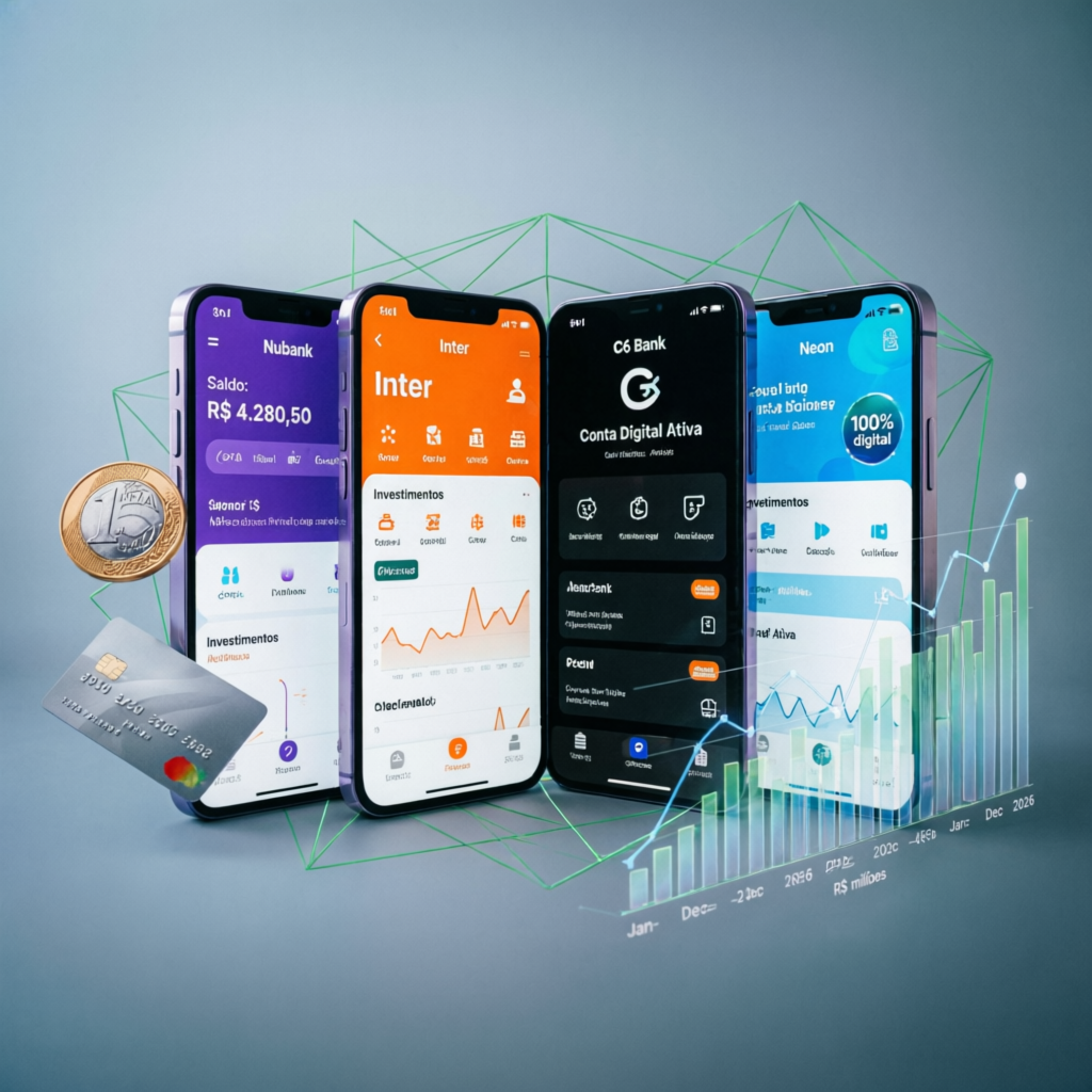 melhores bancos digitais 2026 comparação contas digitais